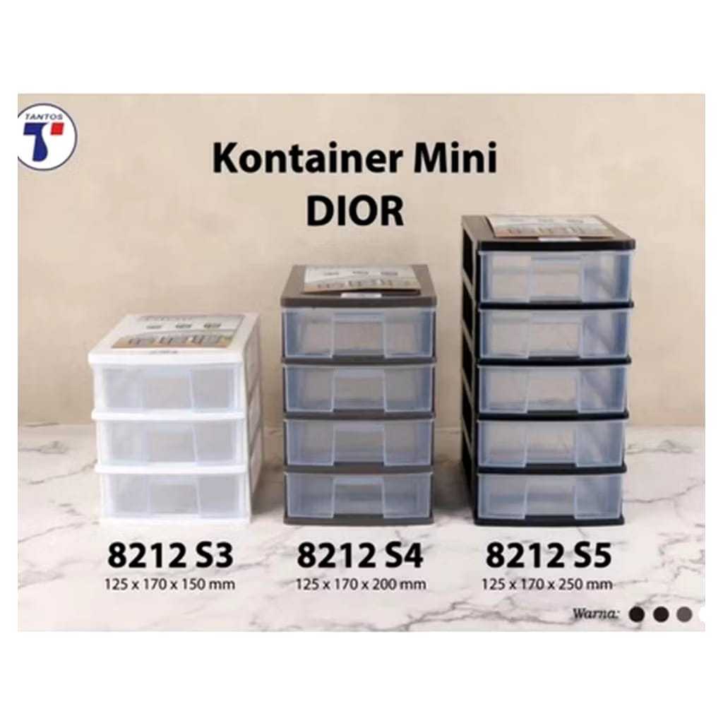 Tempat Penyimpanan Make Up / Kontainer Mini / Rak Kosmetik / Laci DIOR Mini (8212) / Tantos