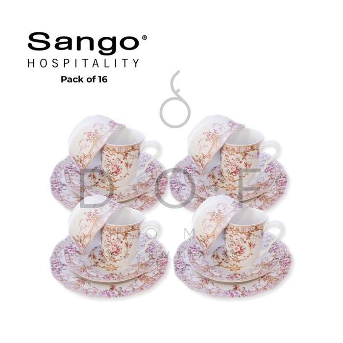 SANGO ABINGTON PINK SET OF 16 DINNER SET PAKET LENGKAP MAKAN MALAM KERAMIK PREMIUM