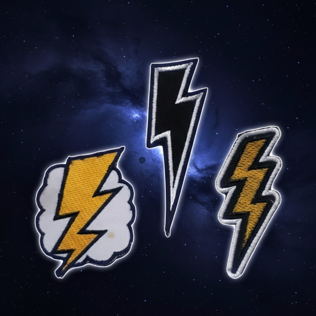 Patch Bordir Mahkota Petir Keren