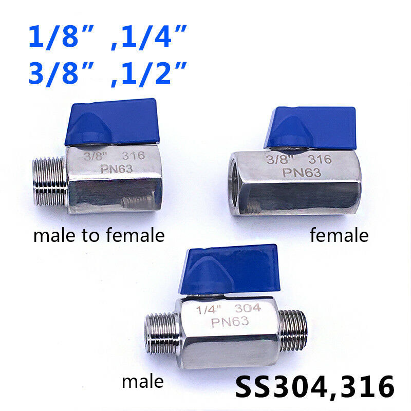 MINI Ball valve Stainless steel 18 14 38 12 BSP Female male SS304 316 Brewer Harde 2 way ball valve