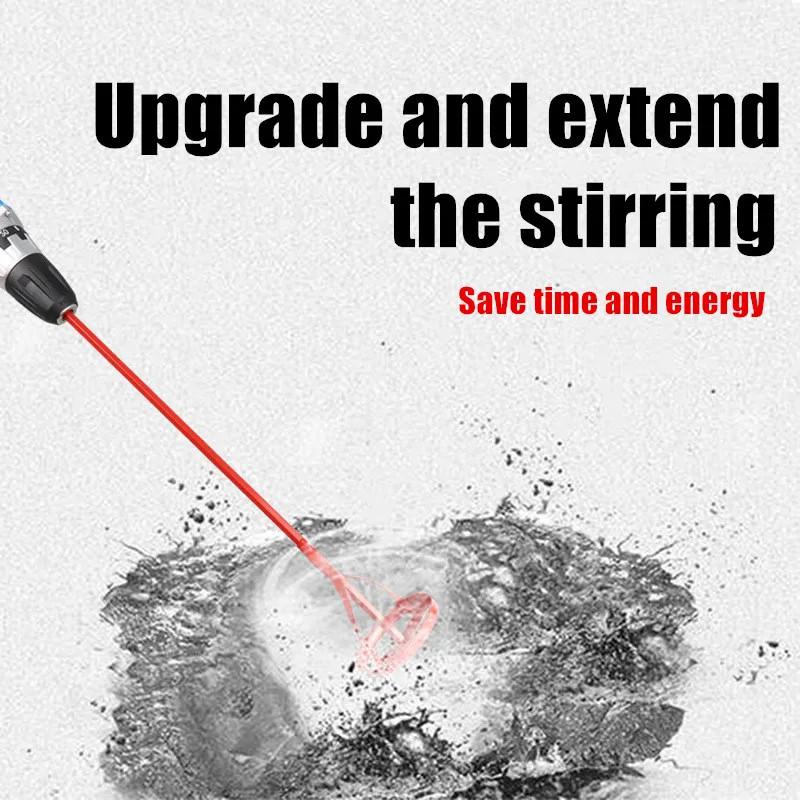 Mata pengaduk cat untuk bor Mortar Resin Semen Stik Alat Paint mixer 80 x 400 mm