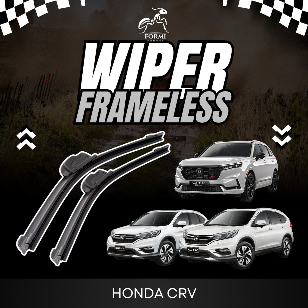 Wiper Kaca Depan Mobil Honda CRV Frameless Blade - Karet Premium (Sepasang)