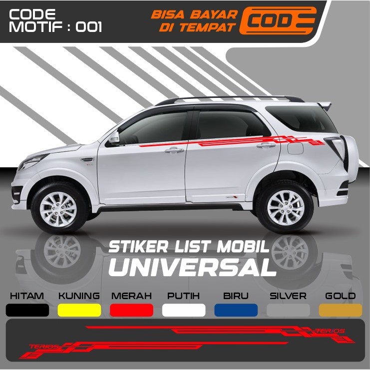 STIKER LIS MOBIL UNIVERSAL VARIAN WARNA PROMO STIKER MOBIL