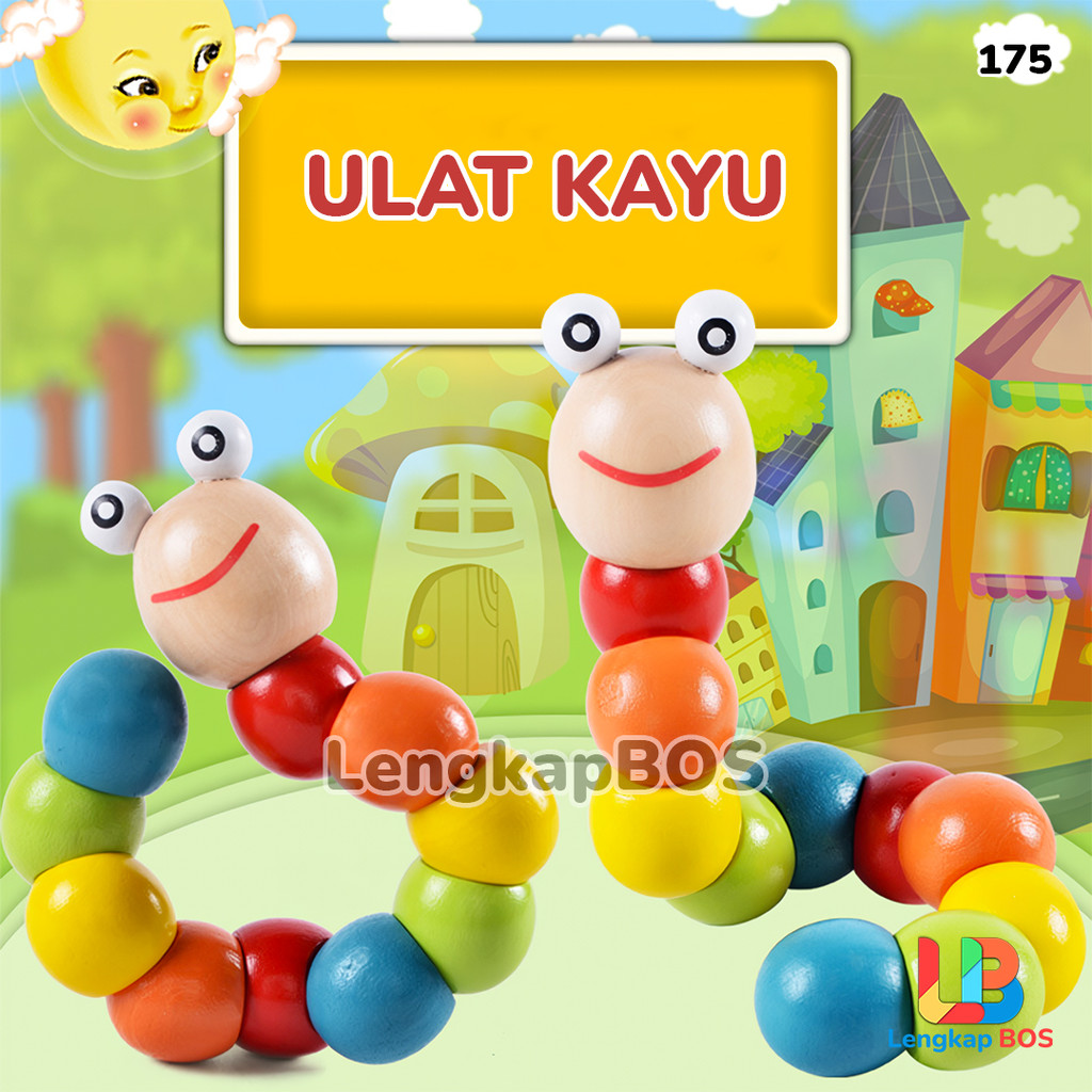 Lengkapbos Ulat Kayu Rainbow Basic Worm Warna Color Sensorik Montessori Wooden Edukasi Mainan Anak