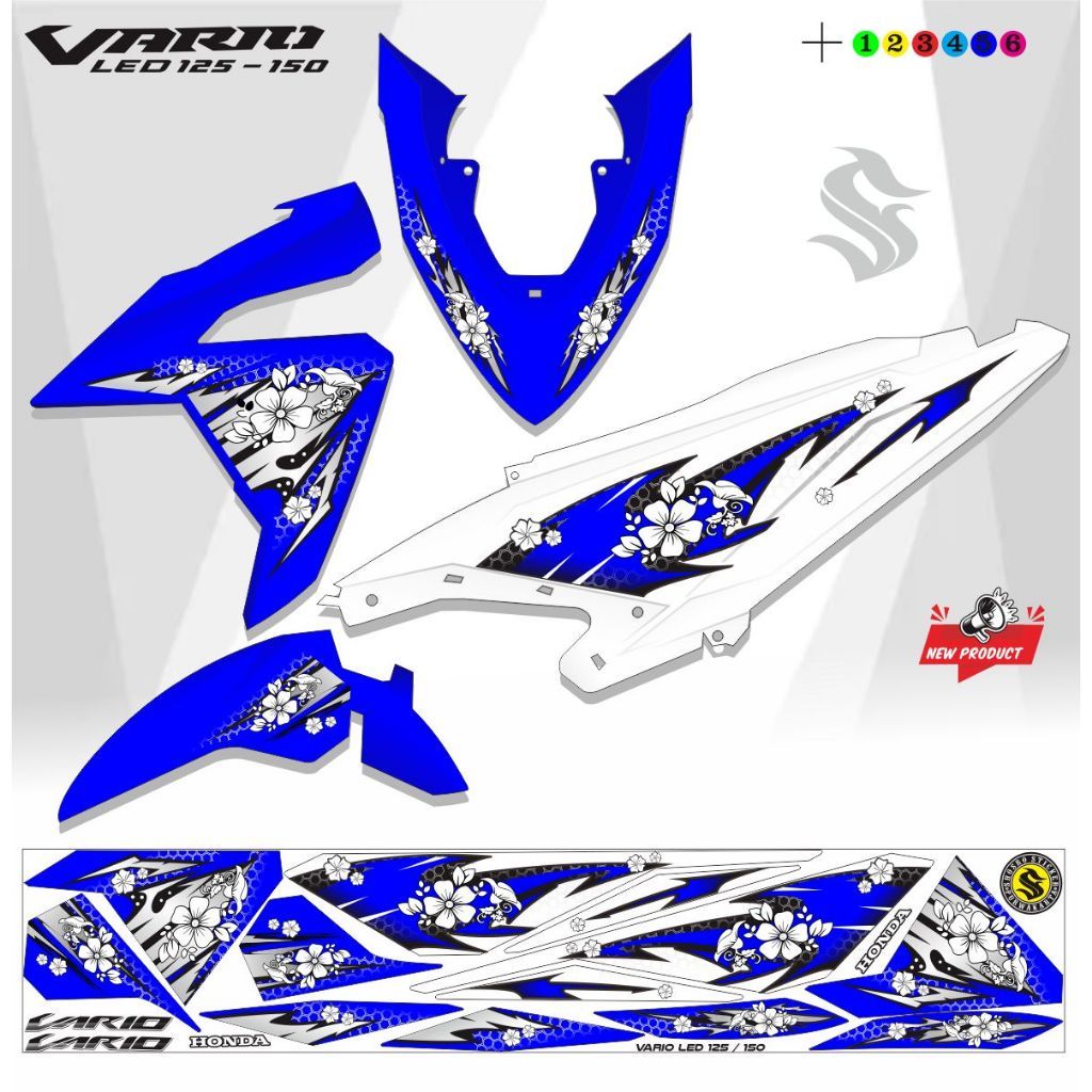 Striping Vario 125-150 Led Old New desain Sticker Striping Vario Click 125 2015-2018 STRIPING VINYL
