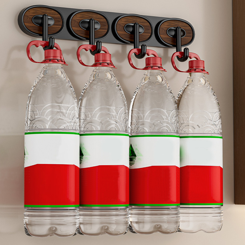 Gantungan Tempel Dinding Pintu Lemari Plastik Serbaguna 3 Titik Motif Kayu