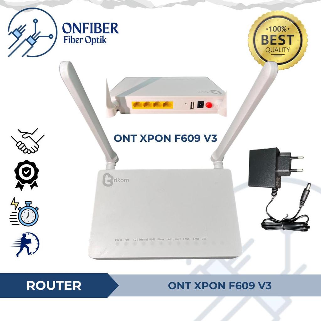 ZTE Modem / Router ONT XPON ZTE F609 V3 | Modem Fiber Optik Dua Antena V3