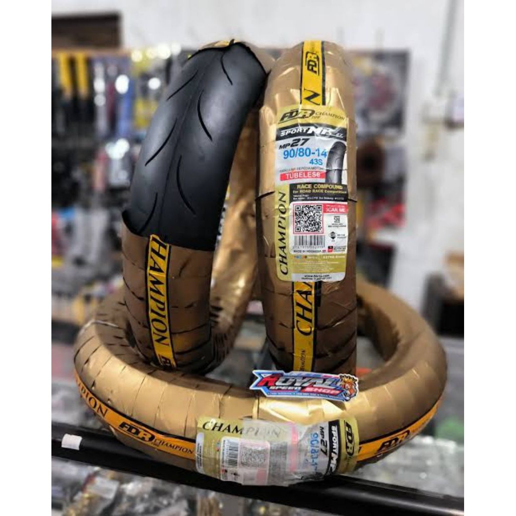 [COD] Ban motor matic FDR MP27 Sepasang Ring 14 Tubeles/Ban Softcompound