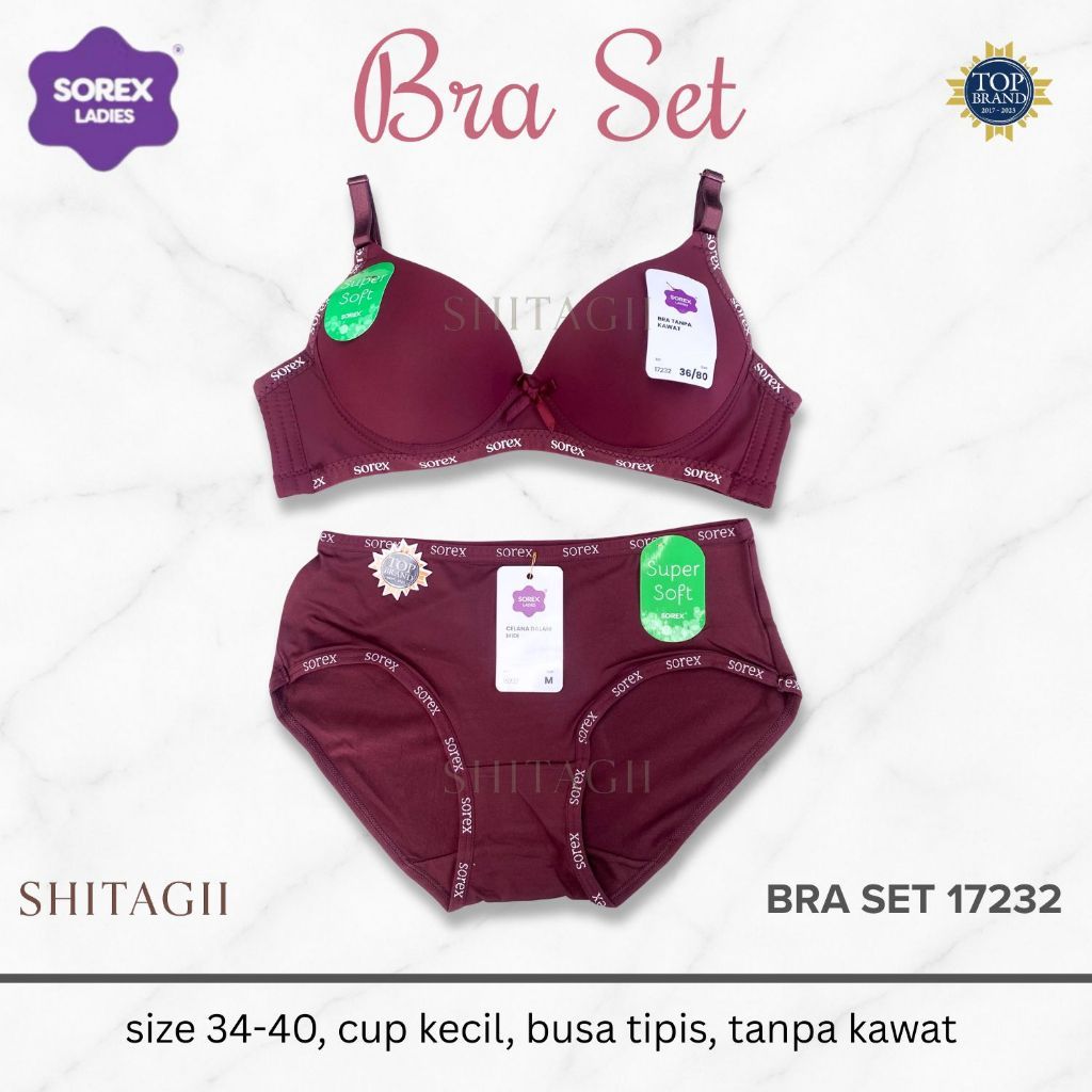JONSTORE Bra Set Dengan CD Sorex Soft Tanpa Kawat (Bra + CD)