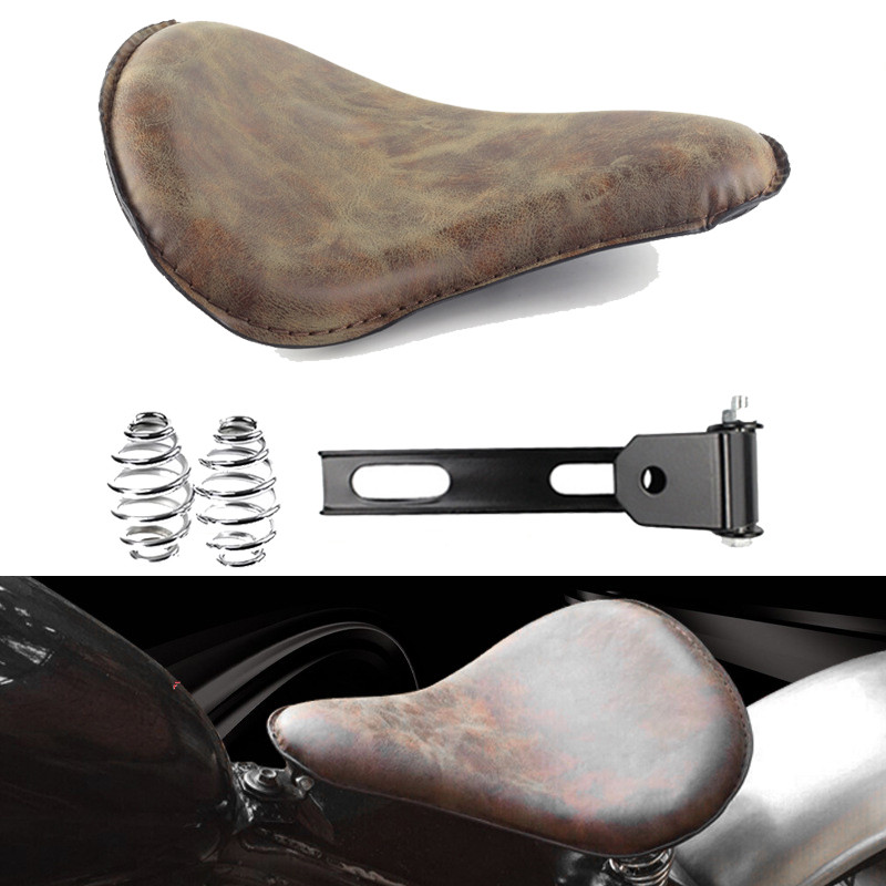 Motorcycle Accessories Spring Solo Seat stressed Soft Leather Cushion Kit For Sportster Bobber opper