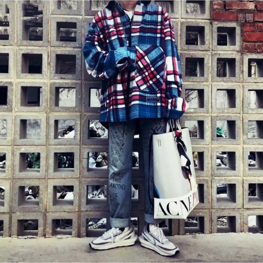 Sepatu Nike LDWaffle x Sacai Pria Wanita Grey Retro Sneakers Premium