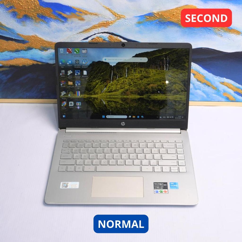 HP LAPTOP 14S-DQ2XXX I3 1115G4 4 GB (14") LAPTOP SECOND ORIGINAL SINAR MUTIARA CELL