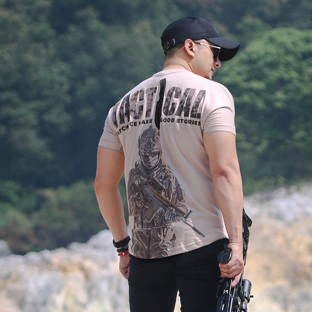 <Kaos Katun> KAOSBOS.ID -  Baju T Shirt Kaos Distro Pria Tactical Pakaian Lengan Pendek Fx Impact Sw