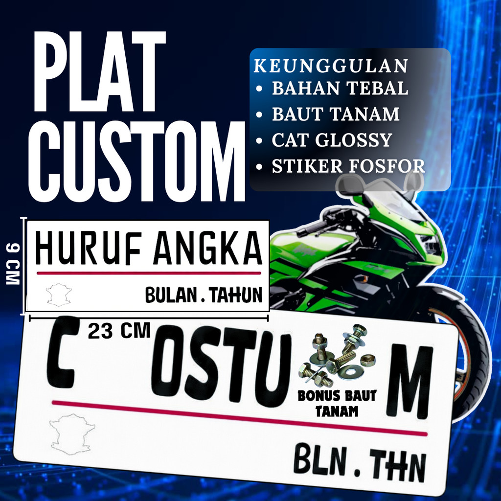 PLAT WARNA PUTIH//PLAT ALUMINIUM//PLAT BAUT TANAM