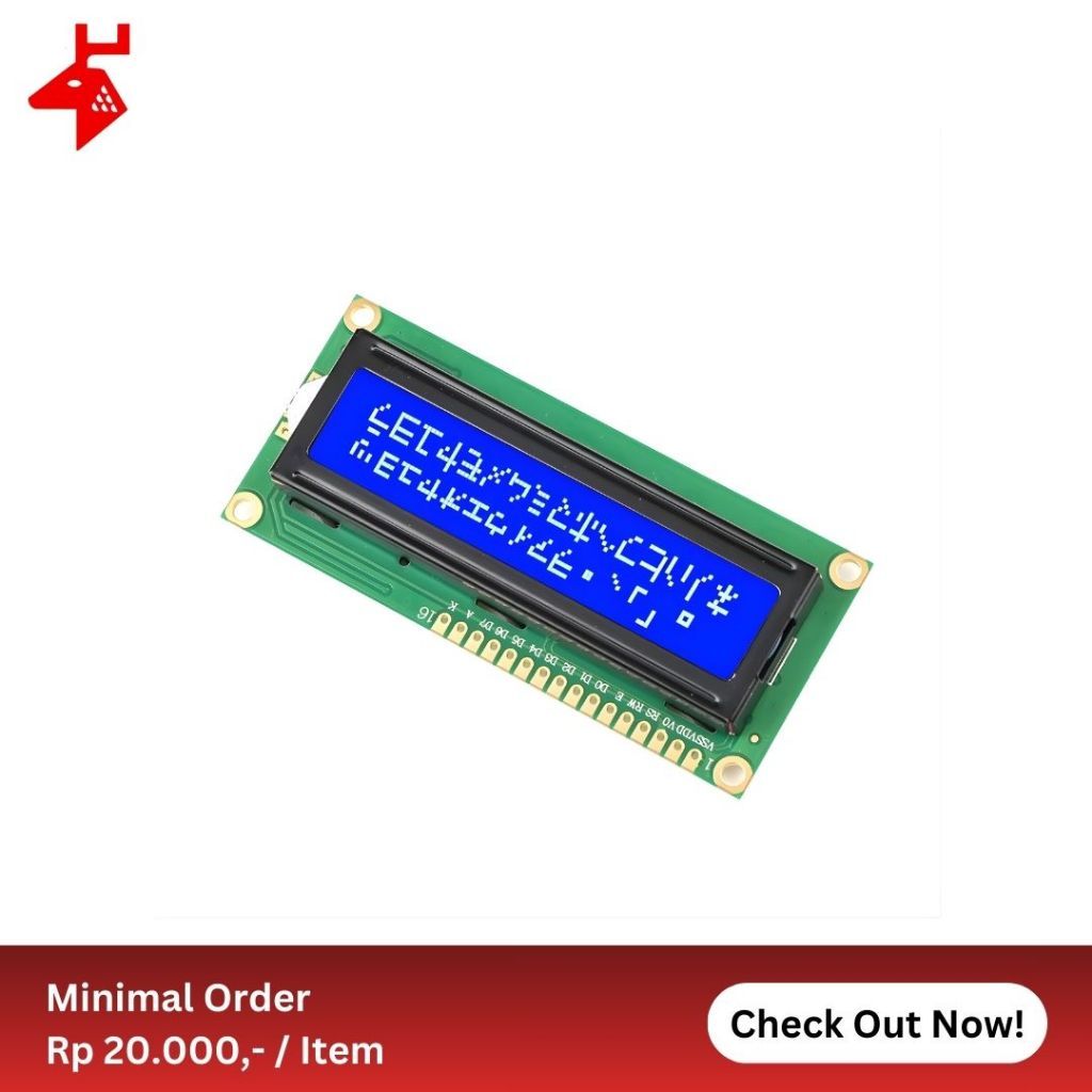 LCD 1602 Module 16x2 Character Display Blue Backlight HD44780 5V Arduino By Griya Komponen