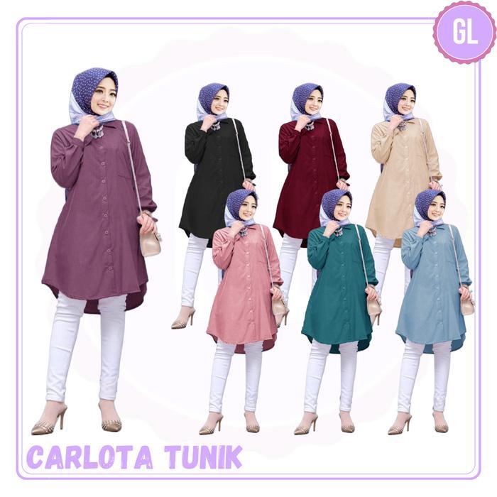 baju atasan tunik/tunik jumbo/baju tunik/baju muslim/carlota/gl649 - MAGENTA, XL
