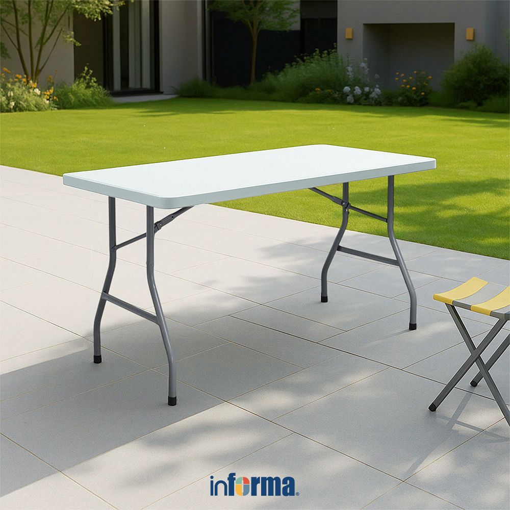 Informa Zown Meja Lipat Serbaguna Xl150 - Abu Abu Meja Lipat Meja Serbaguna Meja Praktis Meja Outdoo
