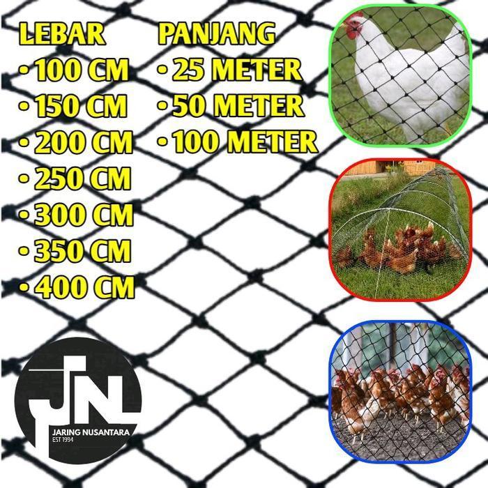 PROMO  JARING PAGAR AYAM 100m Size 4inch KANDANG SERBAGUNA AWET & TAHAN CUACA - Lebar 1,5 meter, 25 