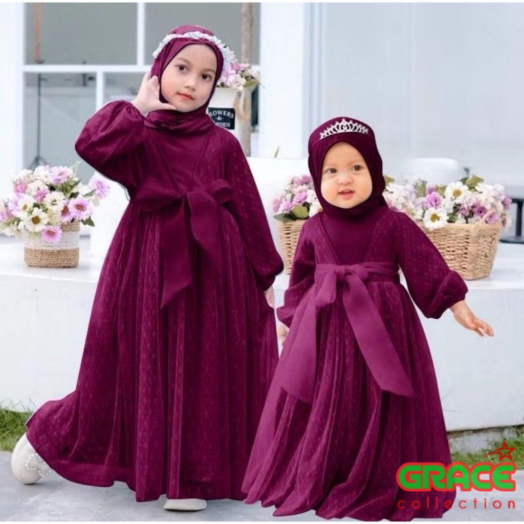 Gracecoll Gamis Fashion Anak Muslimah | Maxi Dress Anak Balita Abiyah Ukuran S - 3XL (3-16 tahun) | 