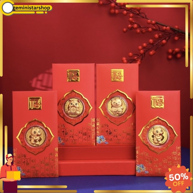 TREND MK208 Angpao Koin Emas 24K Shio Macan Kado Imlek Souvenir Sincia GMS