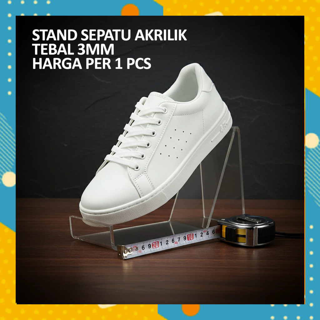 Stand Sepatu Akrilik Display Rak Pajangan Sendal Heels Bening Transparan Acrylic Tas Dompet Kartu GS