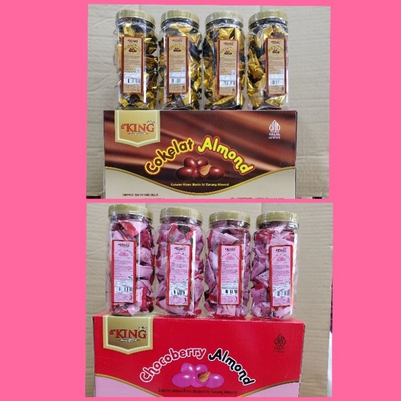 Cokelat Kacang Almond D'King Per Dus isi 4 Toples