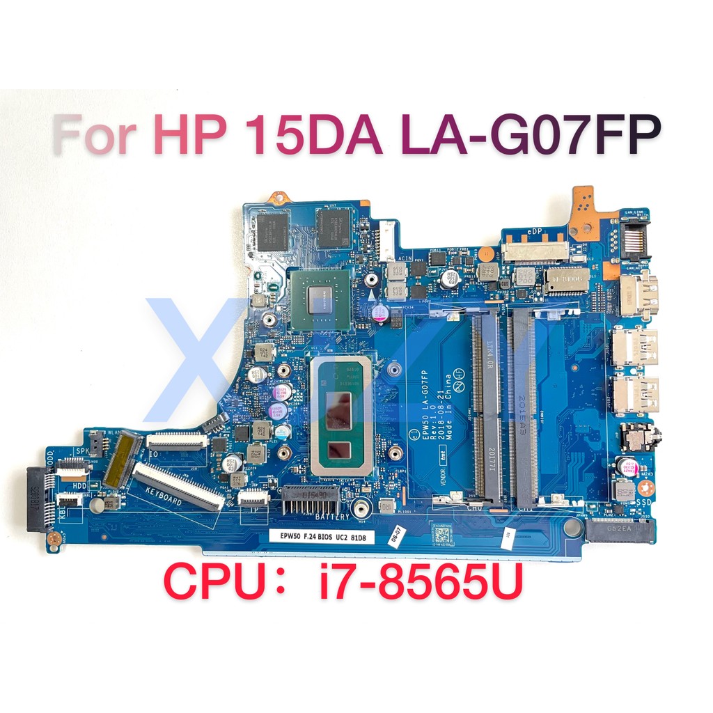 Akemy For HP 15-DA TPN-Q135 Laptop Motherboard Mainboard 15-DA LA-G07FP Motherboard With 5405u I3 I5