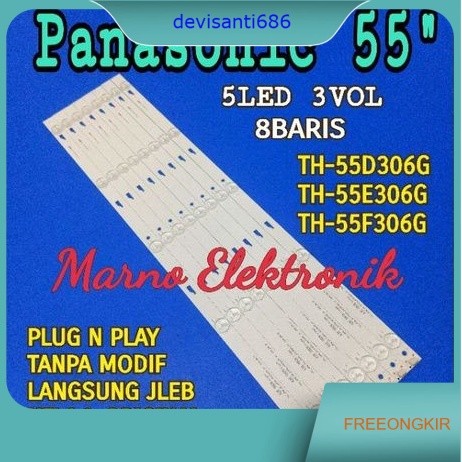 LAMPU BL BACKLIGHT LED TV PANASONIC 55INCH TH-55D306G TH-55E306G TH-55F306G BL PANASONIK 55IN TH55D3