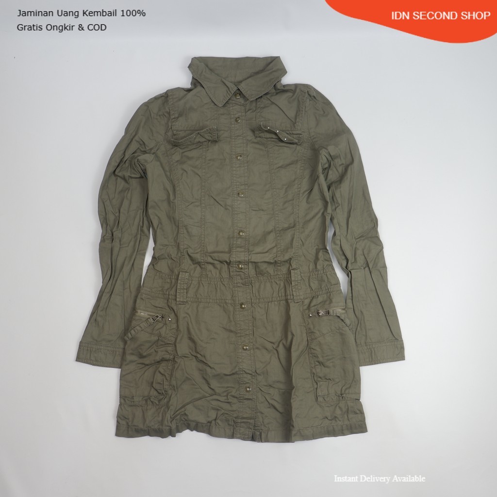 CLRIDE Lightweight Military Style Long Jacket Casual Outerwear – Preloved