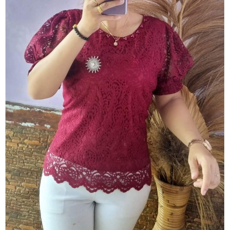 NR Blus Renda Wanita - Kebaya Modern - Atasan Kartini Kutubaru