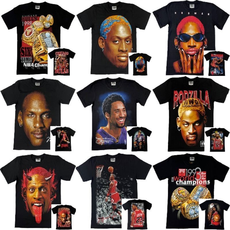 Nba Star Shirt Sport Print Cotton T-Shirt Rodman Tshirt For Man Woman Men Unisex - Kaos lengan pende