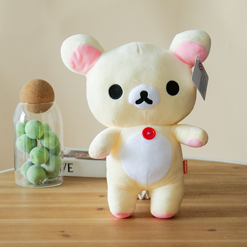 White Rilakkuma Plush Animal Strawberry Korilakkuma Bear Stuffed Doll Kuma Plushies Kawaii Room Deoc