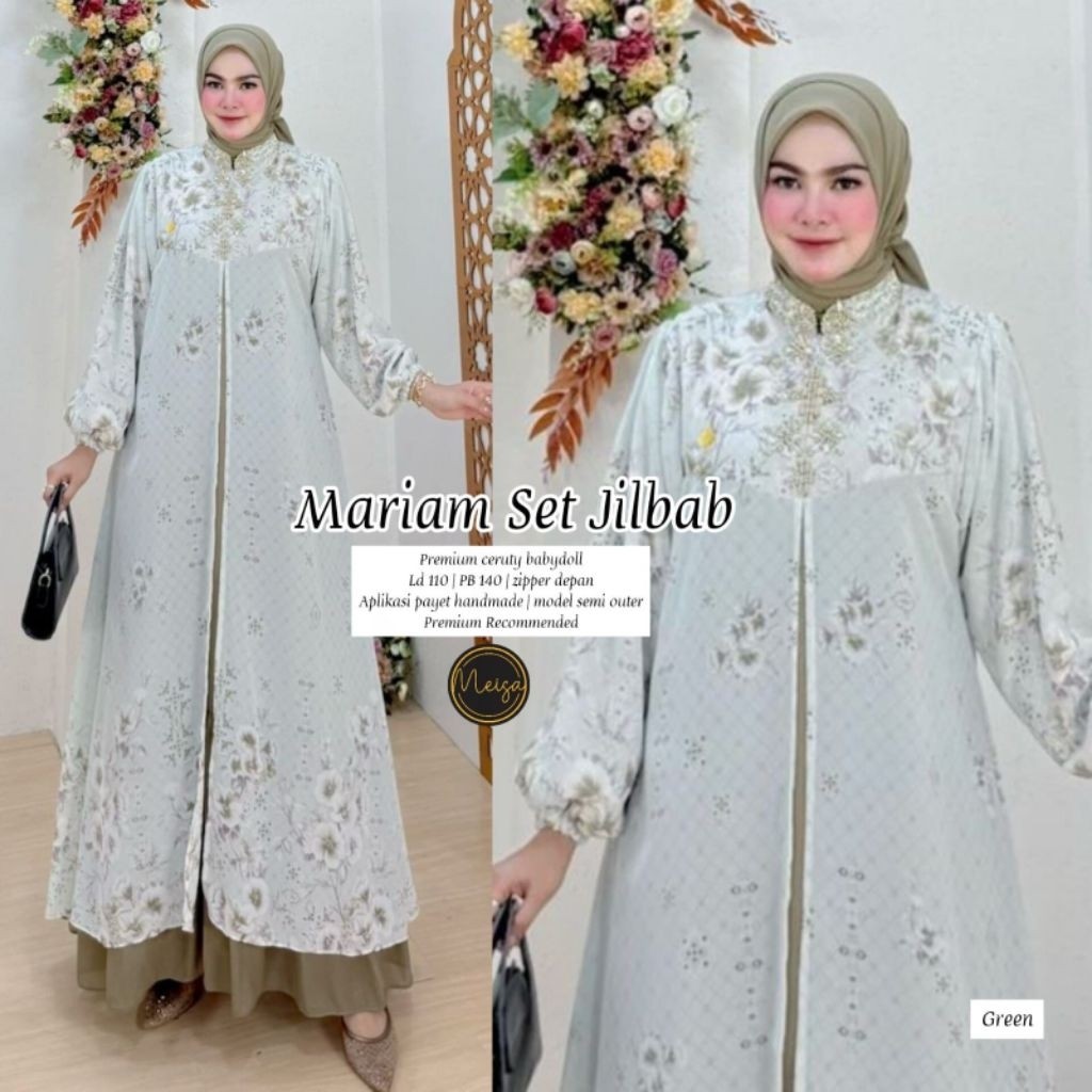 ada grup reseller bisa join tanya ke admin alyastore Gamis + Hijab Marion Set Hijab  Meisa Realpict 