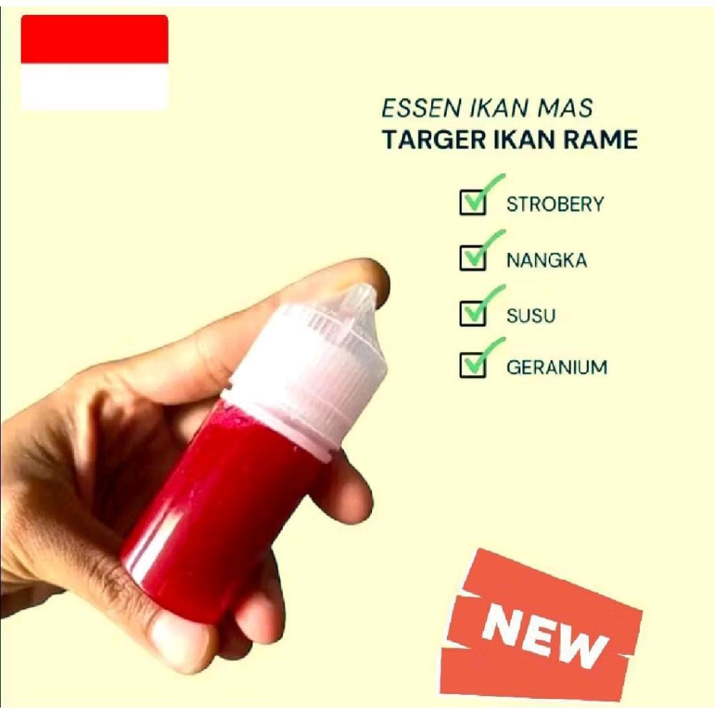 Essen Oplosan ikan Mas Aroma Stroberi Nangka Susu Geranium 30ml A5