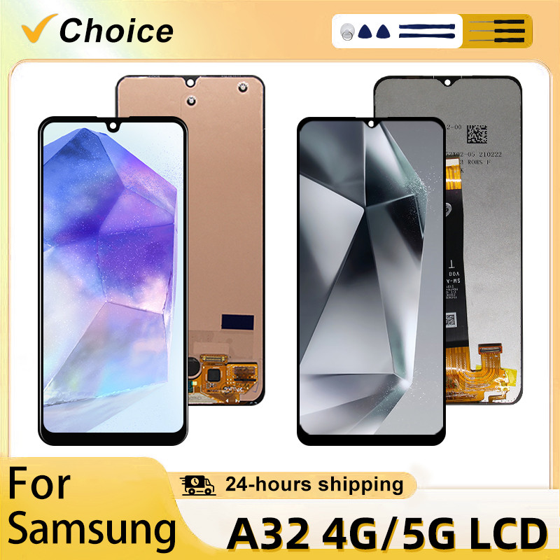 SUPER AMOLED LCD For Samsung Galaxy A32 4G LCD A325 A325F A325M splay Tou Screen For A32 5G Screen A