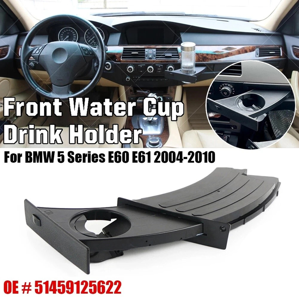 Suitable For BMW E60 E61 04-10 Cup Holder (left Side, Curved) 51459125622 Plastic Black Car Accessor