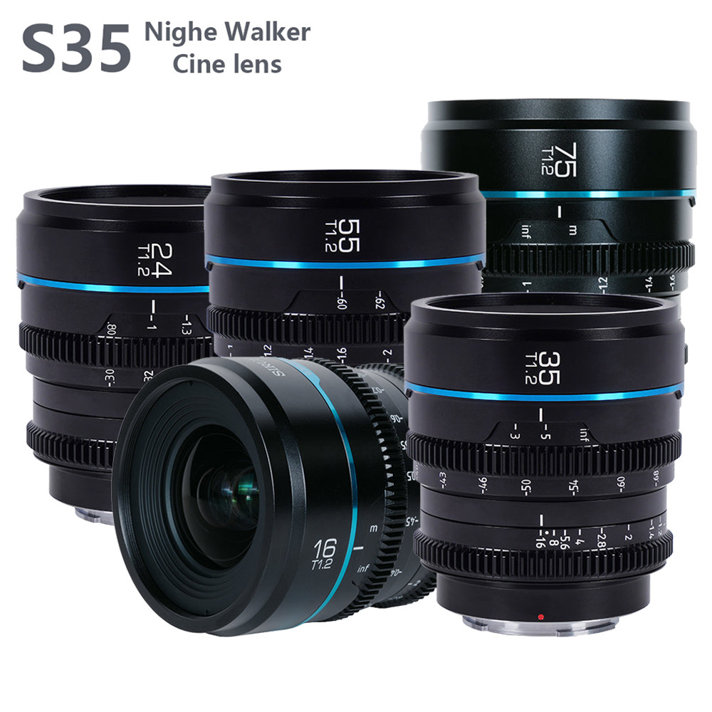 SIRUI Night Walker 35mm T1.2 Cine Lens 16mm 24mm 55mm for Sony FX3 ZV-E1 LUMIX GH5 GH6 S52 S1ii Fuji