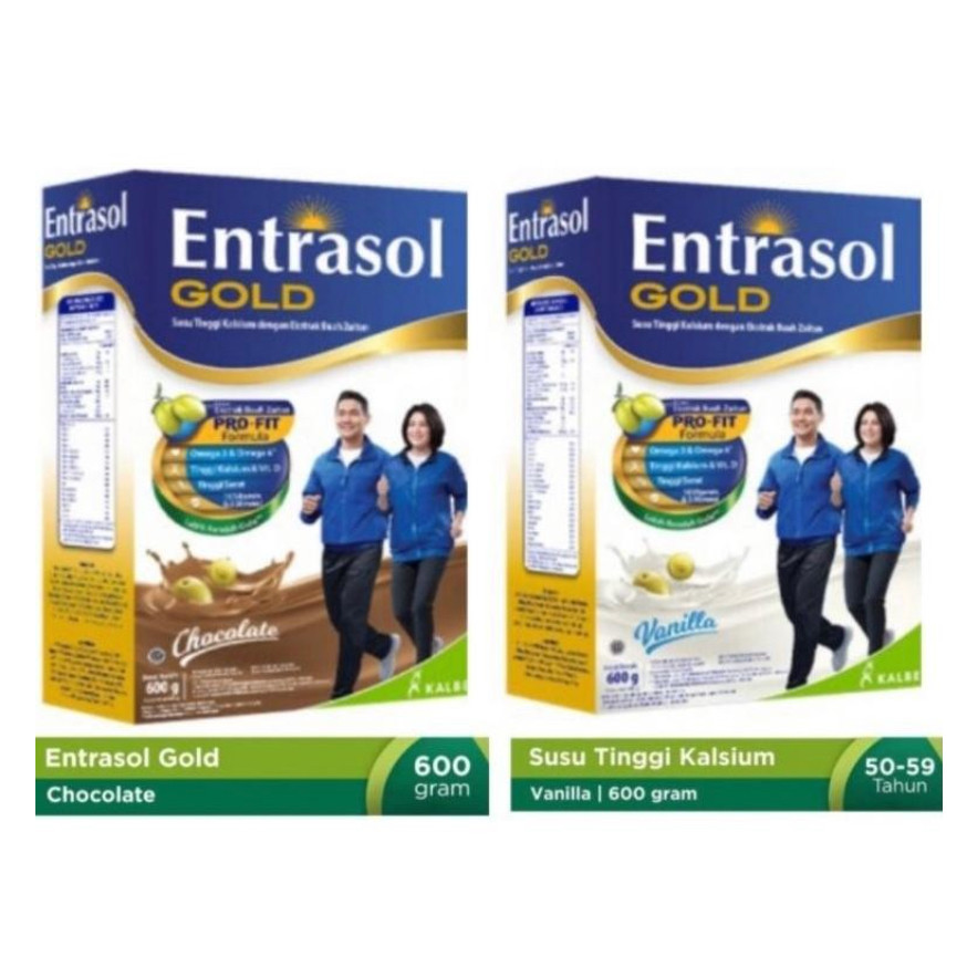Susu Entrasol Gold Vanila Coklat 600g Untuk Menjaga Kesehatan Tulang 560