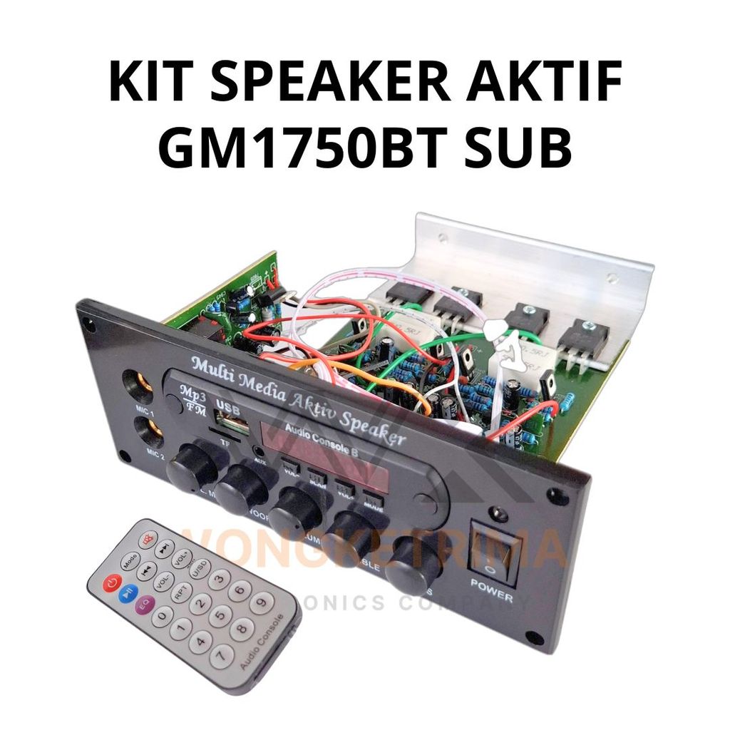 Modul Speaker Aktif Stereo GM1750BT MP3 Bluetooth FM USB Mic
