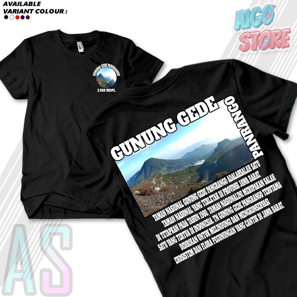 BAJU GUNUNG / KAOS GUNUNG / BAJU GUNUNG GEDE PANGRANGO / KAOS OUTDOOR