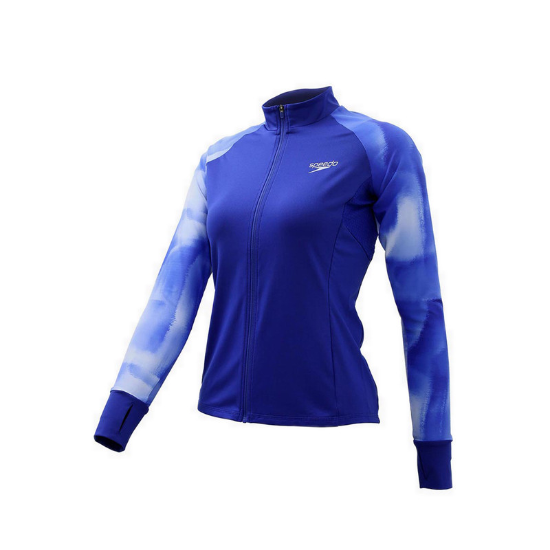 Speedo Women Long Sleeve Deluxe Breathable Water Activity Jacket Blue