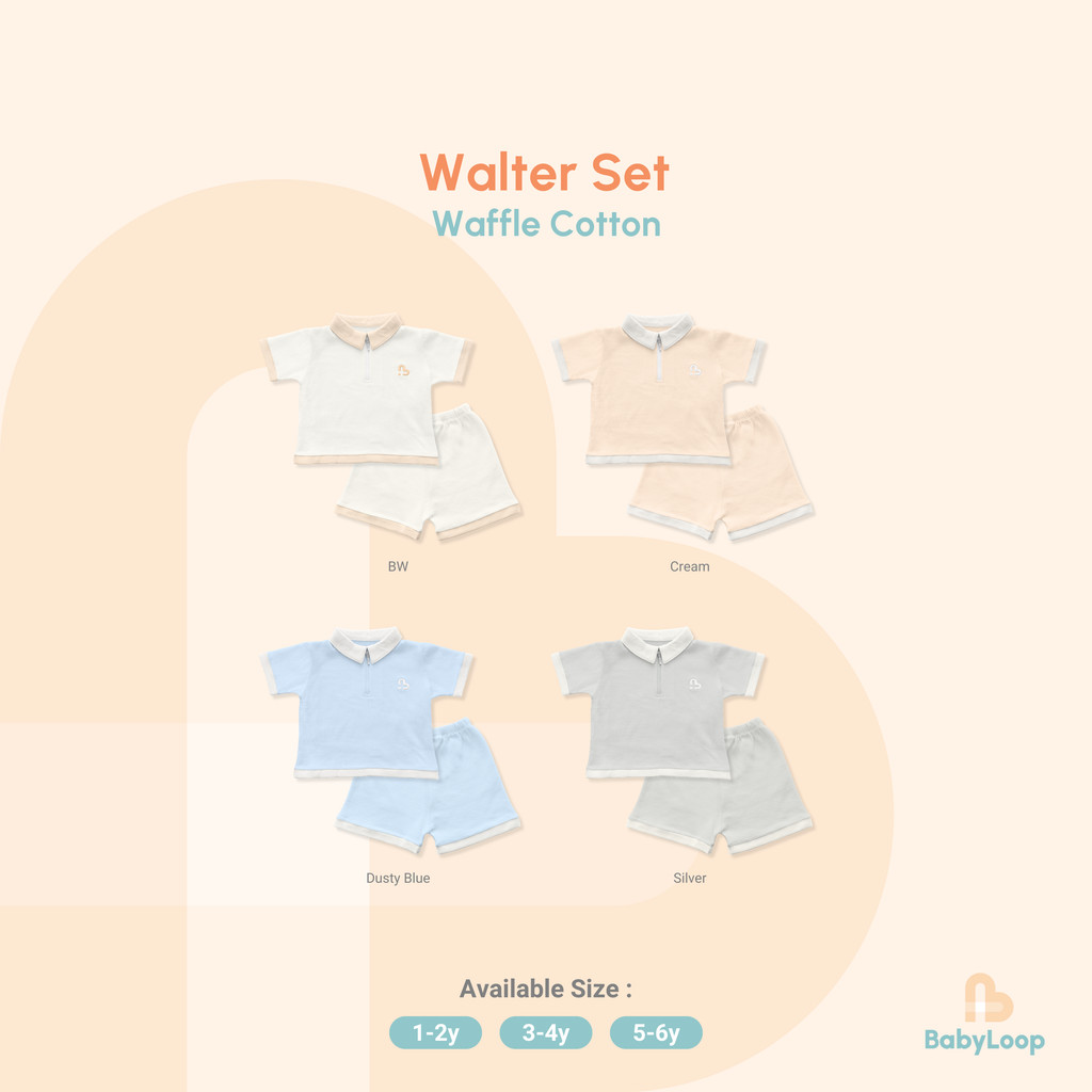 Baju Anak - Walter Shirt & Shorts Waffle Cotton - Baby Loop