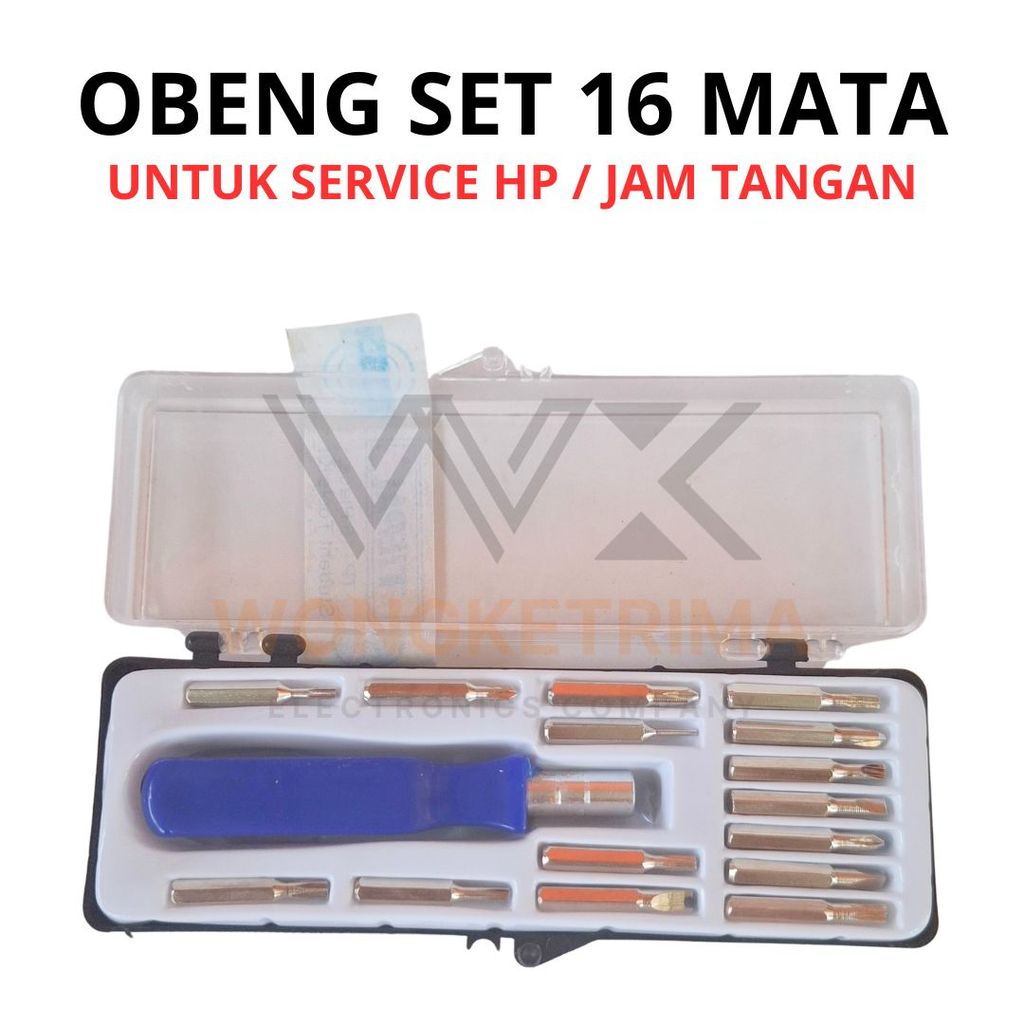 Obeng Mini Set 16 Mata Service Elektronik HP Jam Tangan