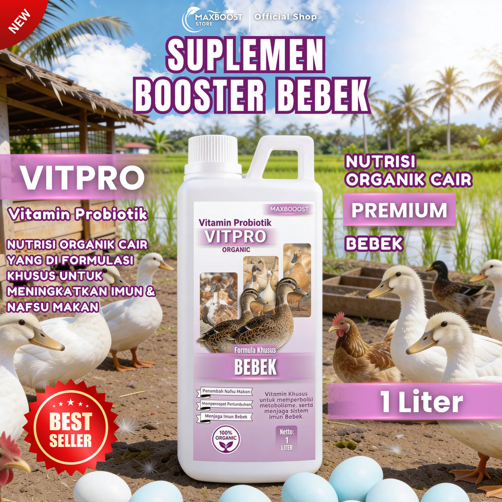 VITPRO BEBEK | Suplemen Booster Pertumbuhan | Bebek Cepat Besar, Sehat & Panen Optimal Vitpro Booste