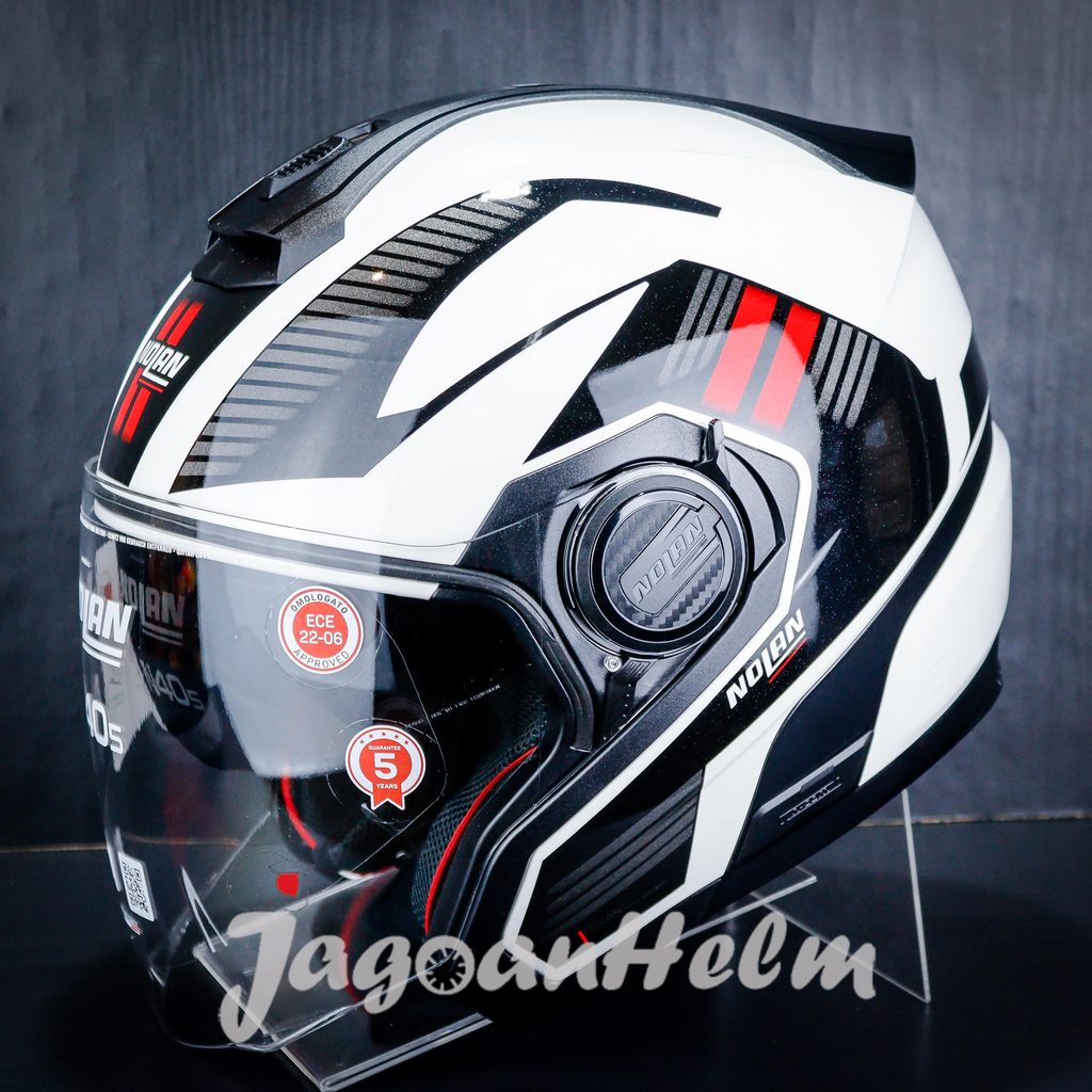 NOLAN HELM N405 CROSSWALK NCOM #035 | METAL WHITE | N-405 DOUBLE VISOR