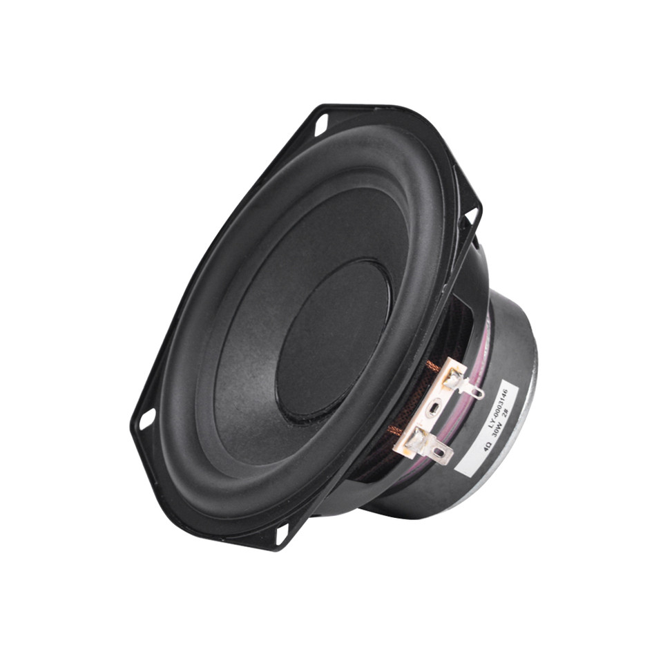 AIYIMA 1Pcs 5.25 Inch Subwoofer Speaker 4 Ohm 30W Rubber Side Woofer Super Bass Speaker For Bookshel