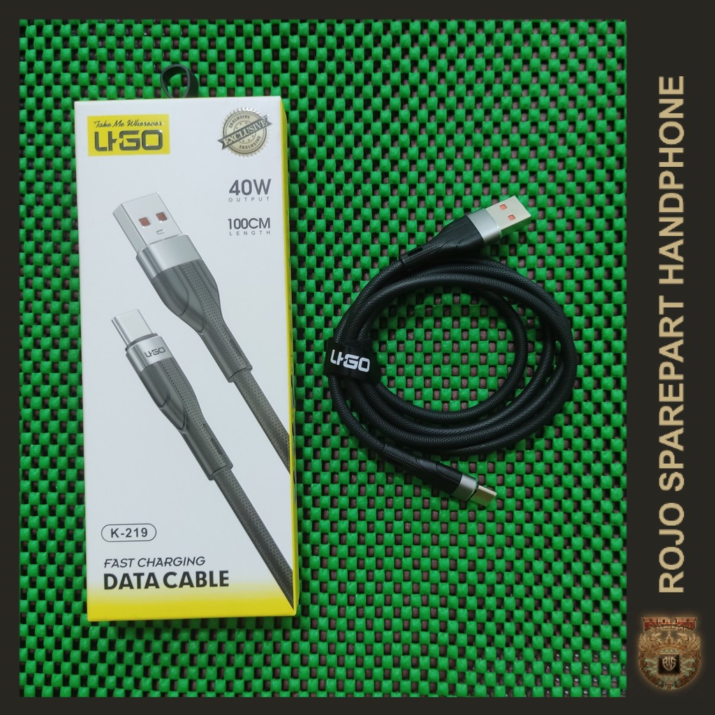 [K-219] KABEL DATA/ KABEL CHARGER 40W TIPE-C FAST CHARGING - UGO/LIGO