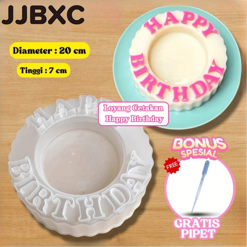 [COD]Loyang Agar Ulang Tahun Plastik /20cm /Cetakan Puding Happy Birthday Cetakan Puding Selamat Ula