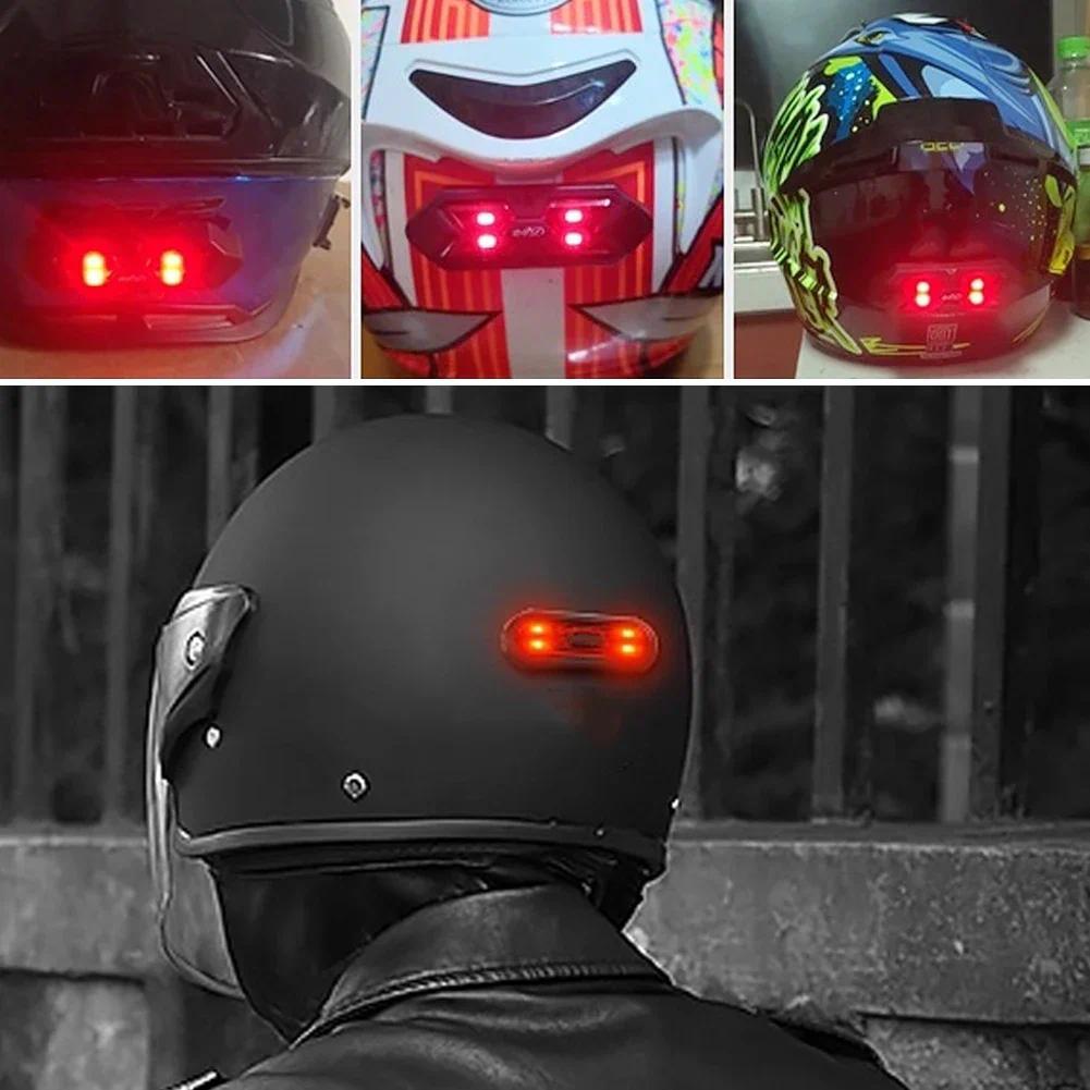 Lampu Strobo Helm Motor Isi Ulang USB, Lampu Sein Belakang Keselamatan untuk Sepeda Motor dan Sepeda