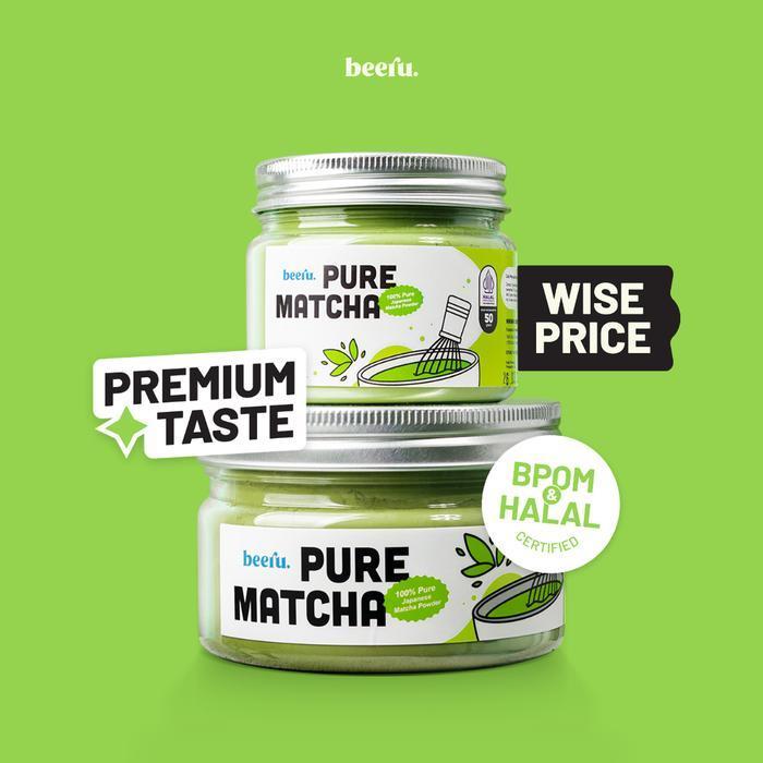 Beeru Pure Matcha Powder 50gr - 100% Bubuk Matcha Premium Japan Ori [Terlaris]